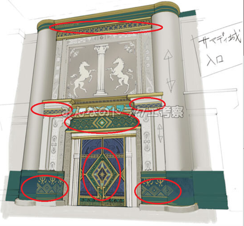 サマディー城・入口の扉